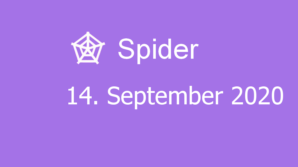 Microsoft solitaire collection - Spider - 14. September 2020