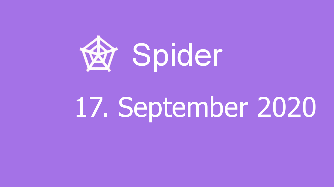 Microsoft solitaire collection - Spider - 17. September 2020