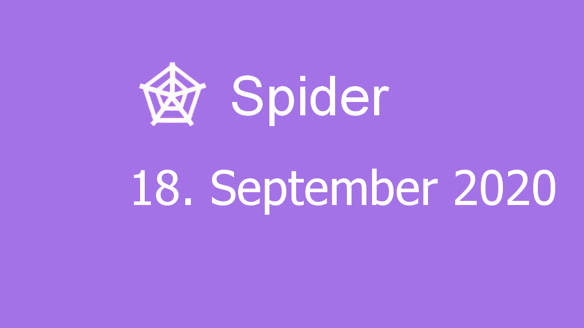 Microsoft solitaire collection - Spider - 18. September 2020