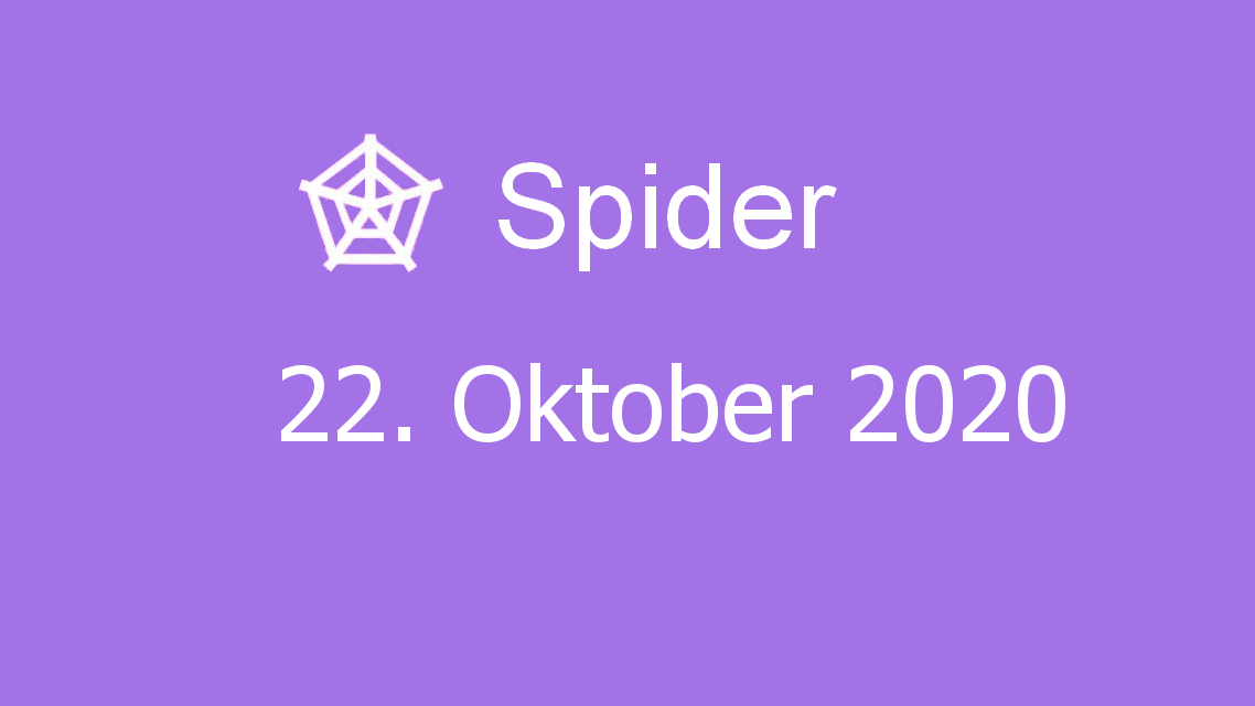 Microsoft solitaire collection - Spider - 22. Oktober 2020