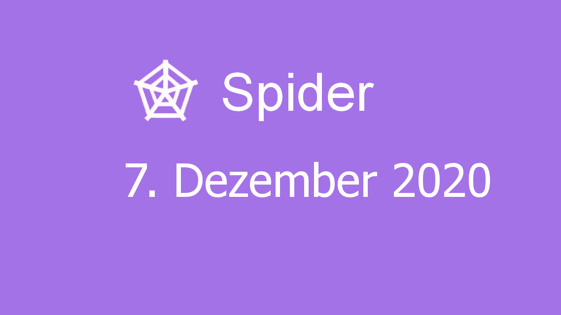Microsoft solitaire collection - Spider - 07. Dezember 2020