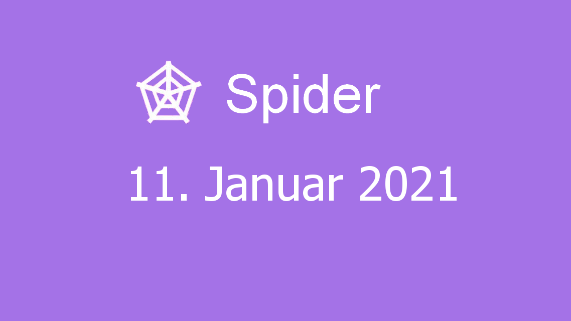 Microsoft solitaire collection - spider - 11. januar 2021