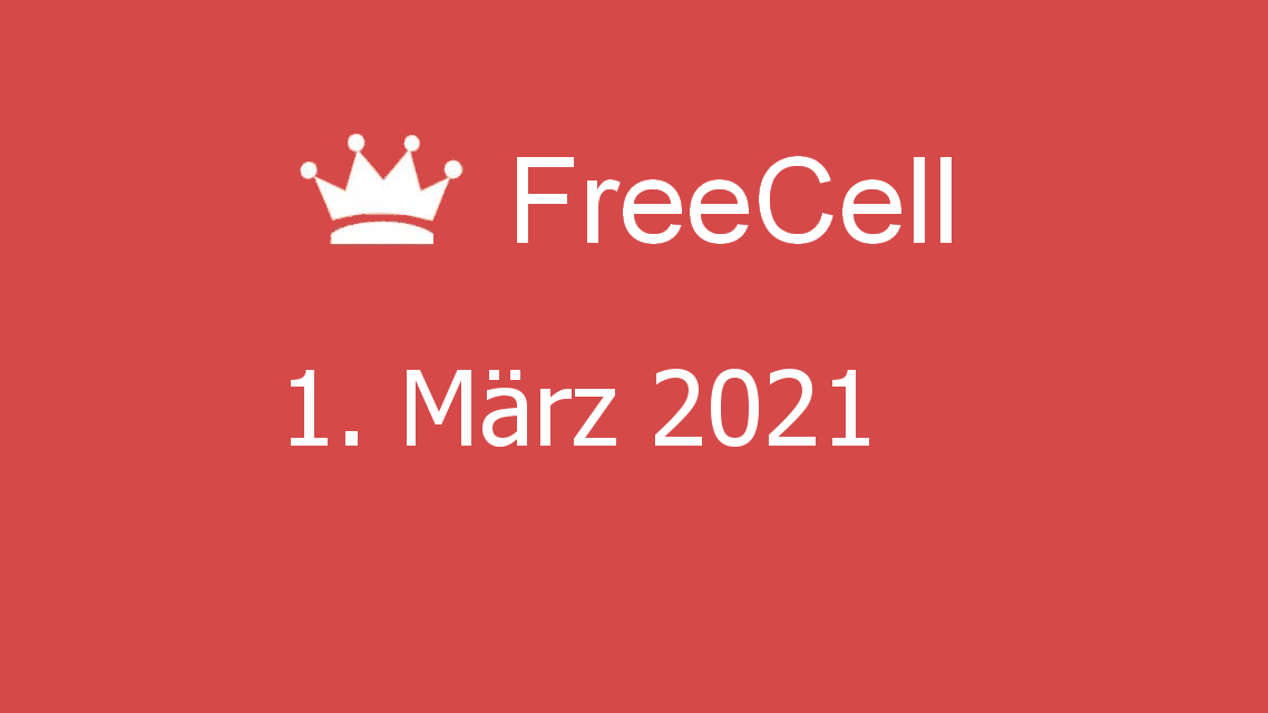 Microsoft solitaire collection - freecell - 01. märz 2021