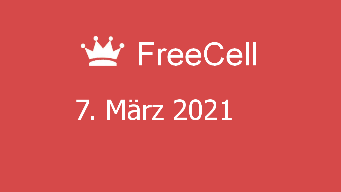 Microsoft solitaire collection - freecell - 07. märz 2021