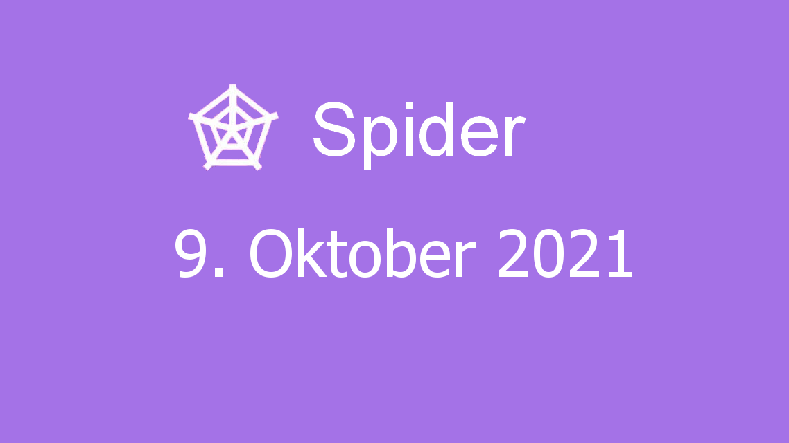 Microsoft solitaire collection - spider - 09. oktober 2021