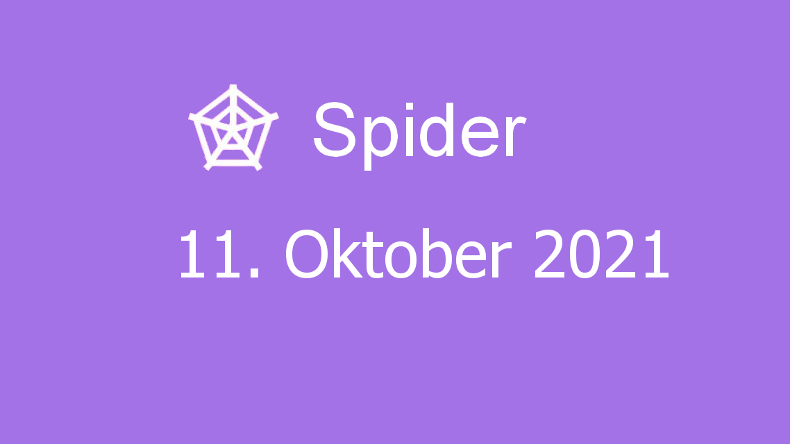Microsoft solitaire collection - spider - 11. oktober 2021