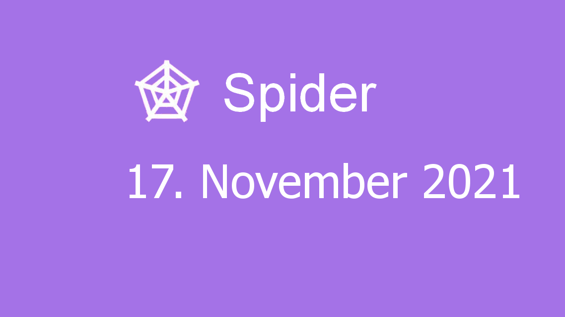 Microsoft solitaire collection - spider - 17. november 2021