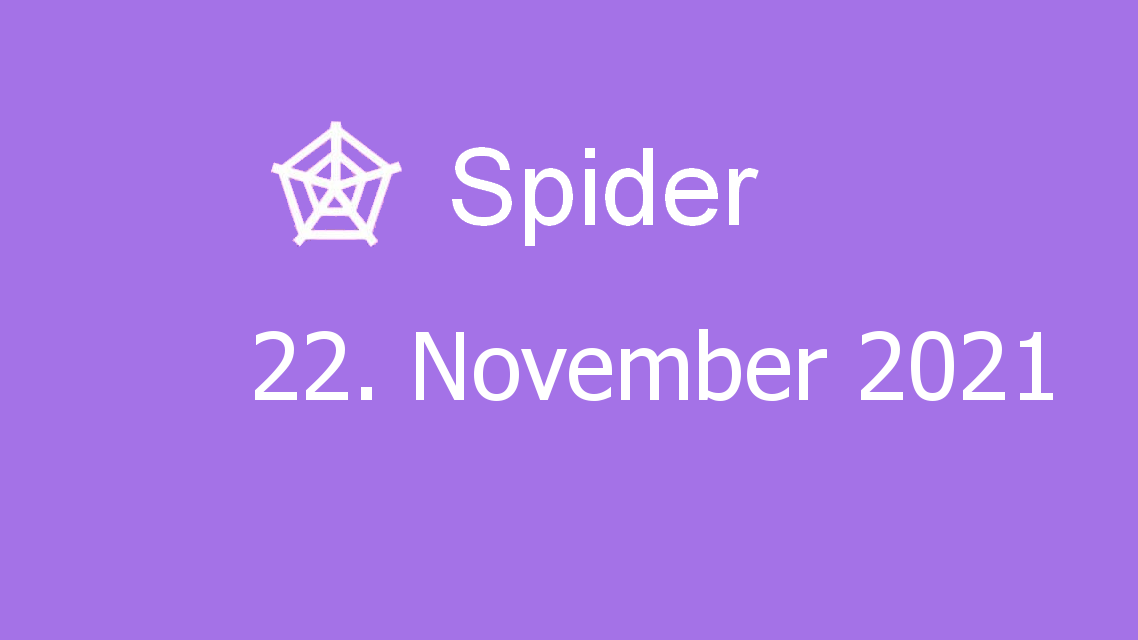 Microsoft solitaire collection - spider - 22. november 2021