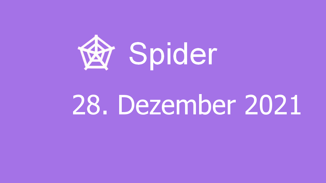 Microsoft solitaire collection - spider - 28. dezember 2021