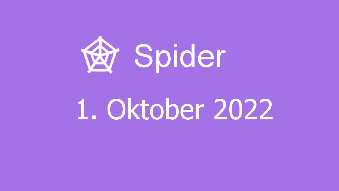 Microsoft solitaire collection - spider - 01. oktober 2022
