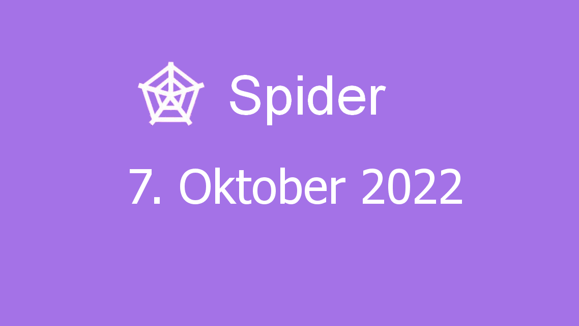 Microsoft solitaire collection - spider - 07. oktober 2022