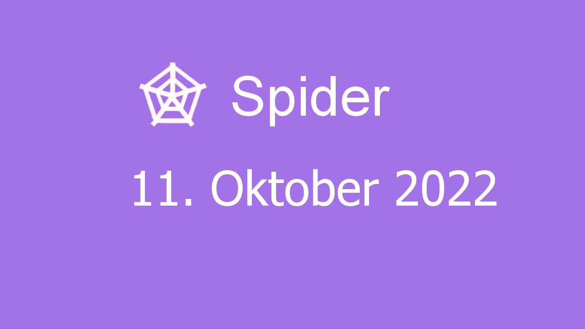 Microsoft solitaire collection - spider - 11. oktober 2022