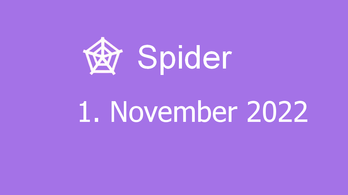 Microsoft solitaire collection - spider - 01. november 2022