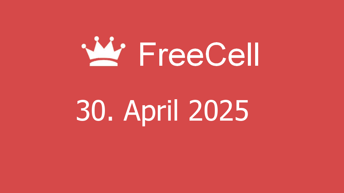 Microsoft solitaire collection - freecell - 30. april 2025
